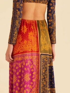 FARM Rio Multicolor Bandana Dream Cut Out Maxi Dres